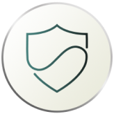 Icono circular con escudo dentro